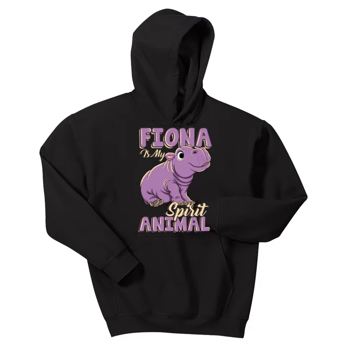 Hippo Fiona Is My Spirit Animal Funny Kids Hoodie