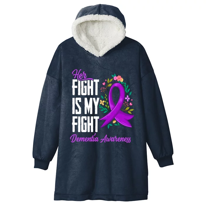 Her Fight Is My Fight Detia Awareness Gift Hooded Wearable Blanket