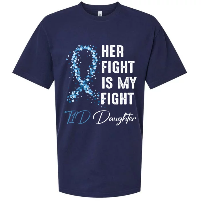 Her Fight Is My Fight T1d Daughter Type 1 Diabetes Awareness Gift Sueded Cloud Jersey T-Shirt