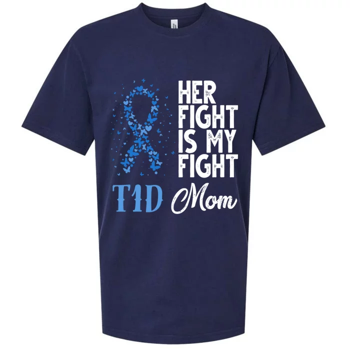 Her Fight Is My Fight T1d Mom Diabetes Awareness Funny Gift Sueded Cloud Jersey T-Shirt