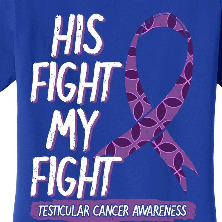 His Fight Is My Fight Testicular Cancer Awareness Support Great Gift Women's T-Shirt