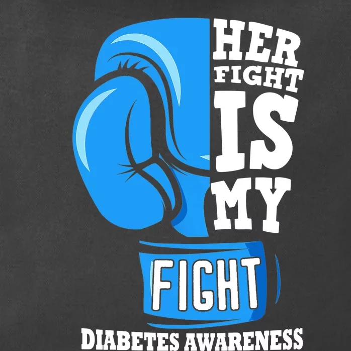 Her Fight Is My Fight Boxing Glove Diabetes Awareness Month Zip Tote Bag