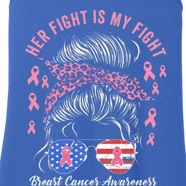 Her Fight Is My Fight Breast Cancer Awareness Pink Ribbon Ladies Essential Tank