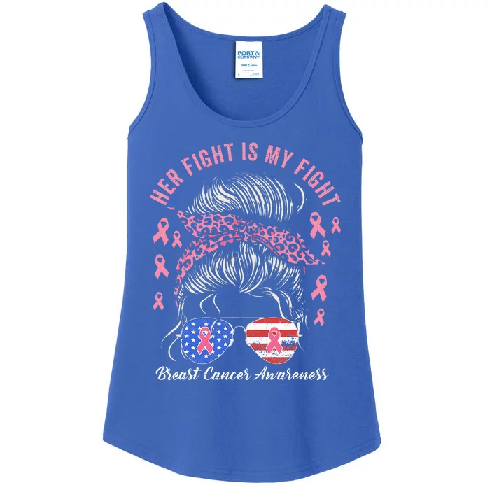 Her Fight Is My Fight Breast Cancer Awareness Pink Ribbon Ladies Essential Tank