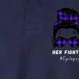 Her Fight Is My Fight | Epilepsy Survivor Purple Ribbon Softstyle Adult Sport Polo