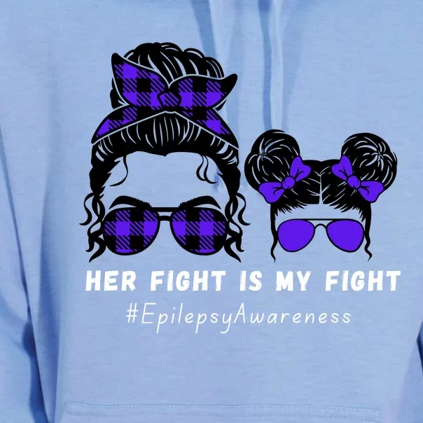 Her Fight Is My Fight | Epilepsy Survivor Purple Ribbon Unisex Surf Hoodie