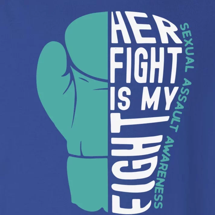 Her Fight Is My Fight Sexual Assault Awareness Boxing Glove Great Gift Toddler Long Sleeve Shirt