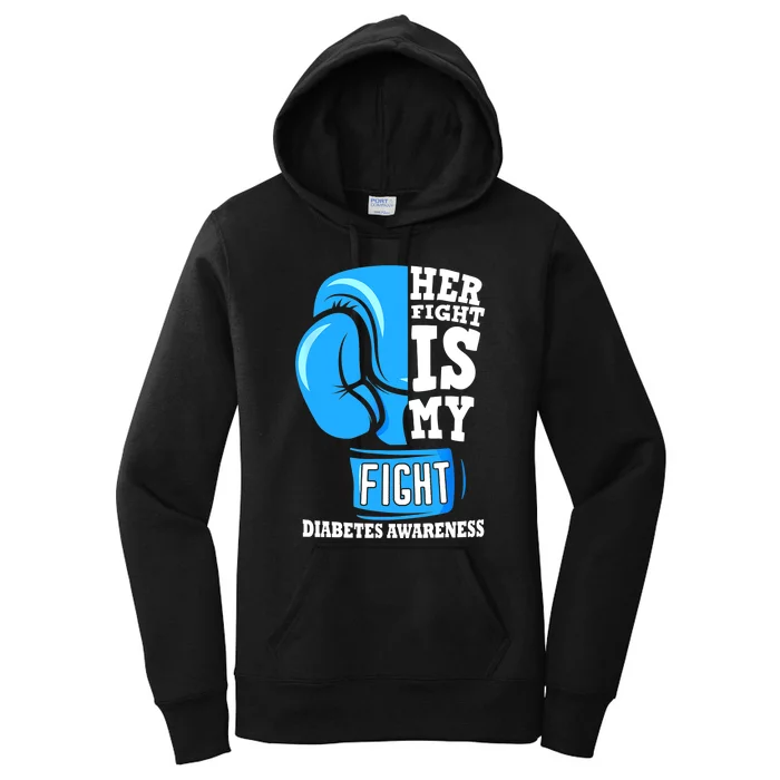 Her Fight Is My Fight Diabetes Awareness Type 1 T1D Women's Pullover Hoodie