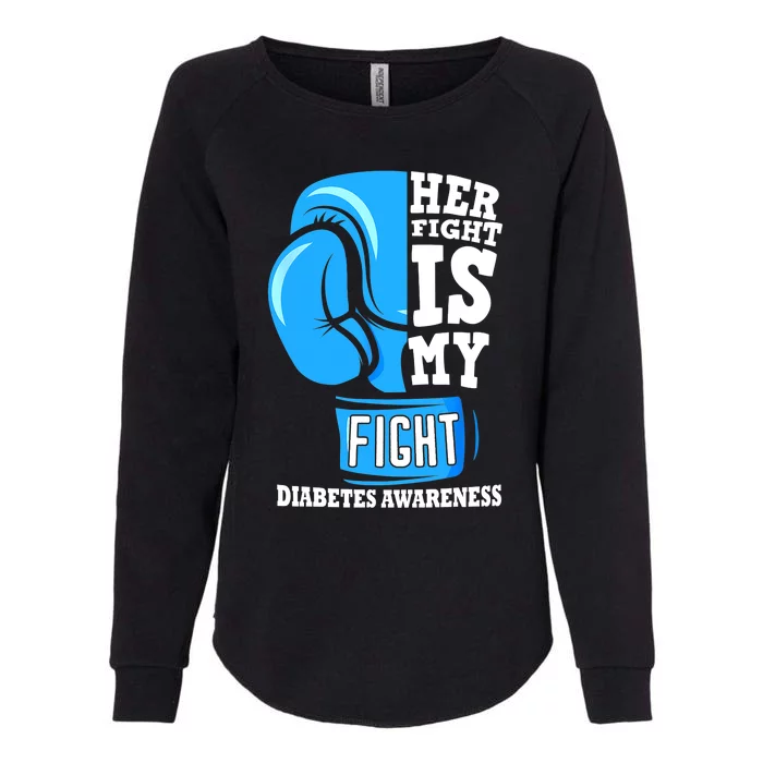 Her Fight Is My Fight Diabetes Awareness Type 1 T1D Womens California Wash Sweatshirt