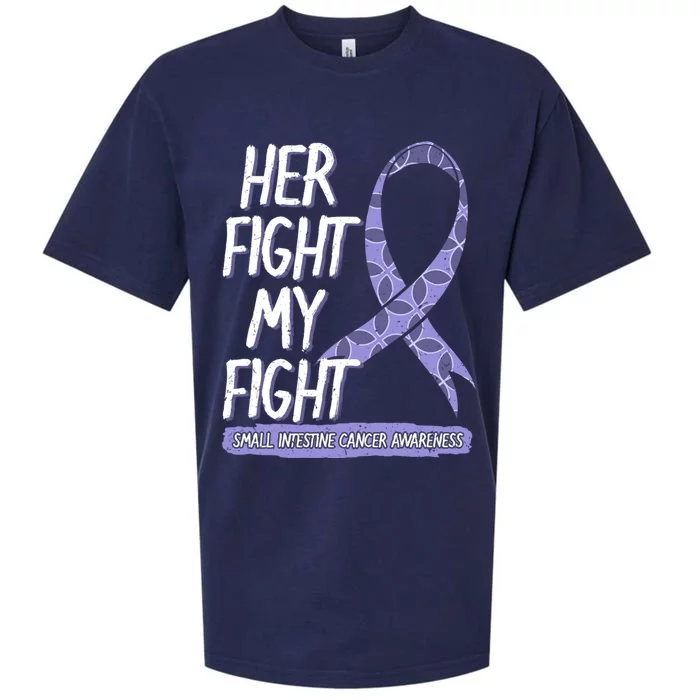 Her Fight Is My Fight Small Intestine Cancer Awareness Gift Sueded Cloud Jersey T-Shirt