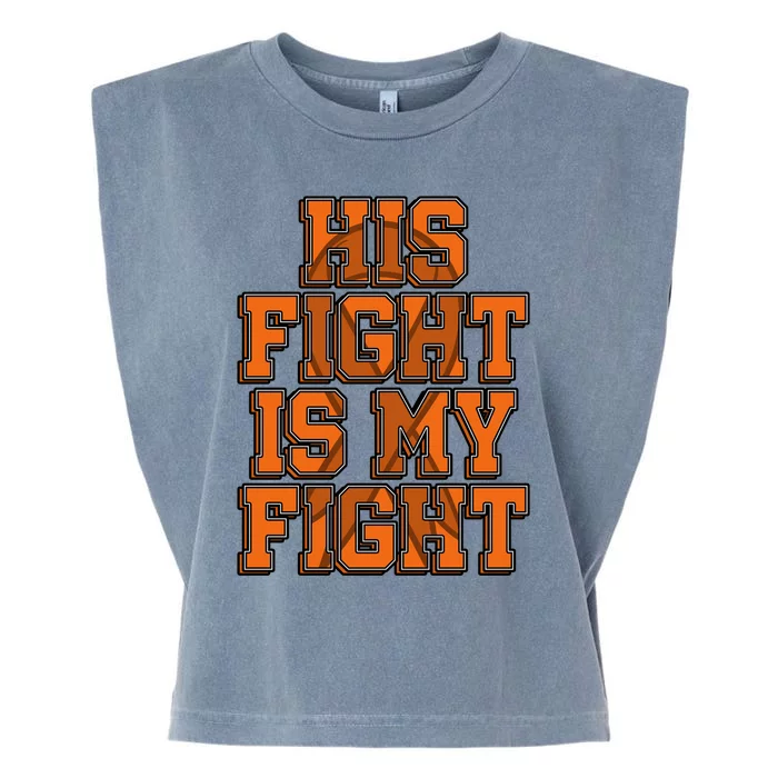 His Fight Is My Fight Sensory Processing Disorder Warrior Gift Garment-Dyed Women's Muscle Tee