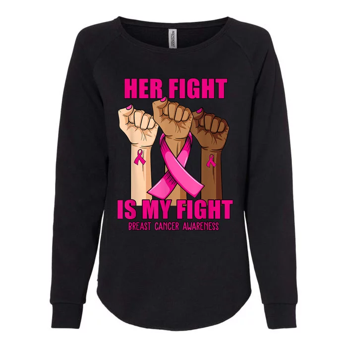 Her Fight Is My Fight Breast Cancer Womens California Wash Sweatshirt