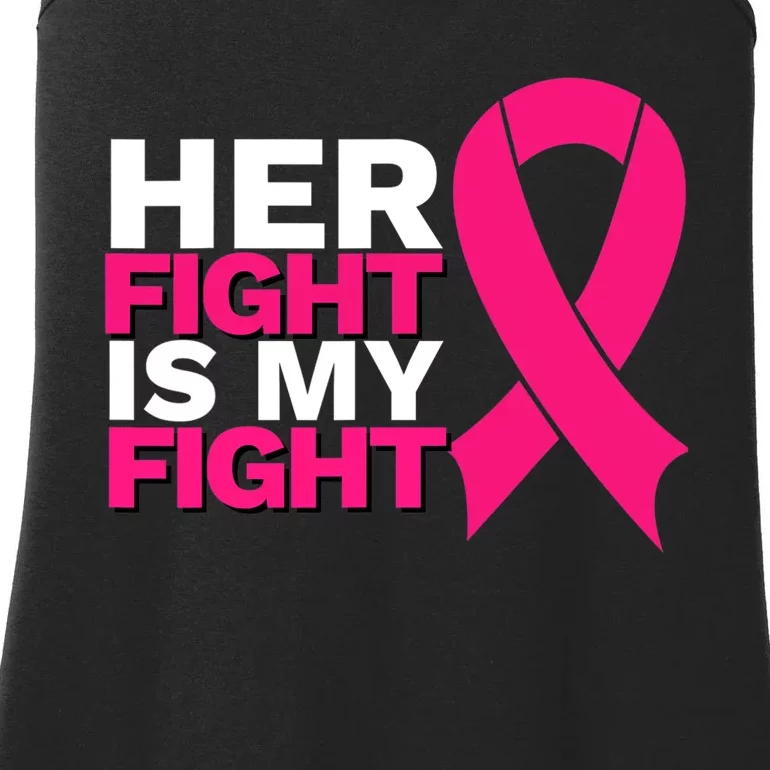 Her Fight Is My Fight Breast Cancer Awareness Family Support Ladies Essential Tank