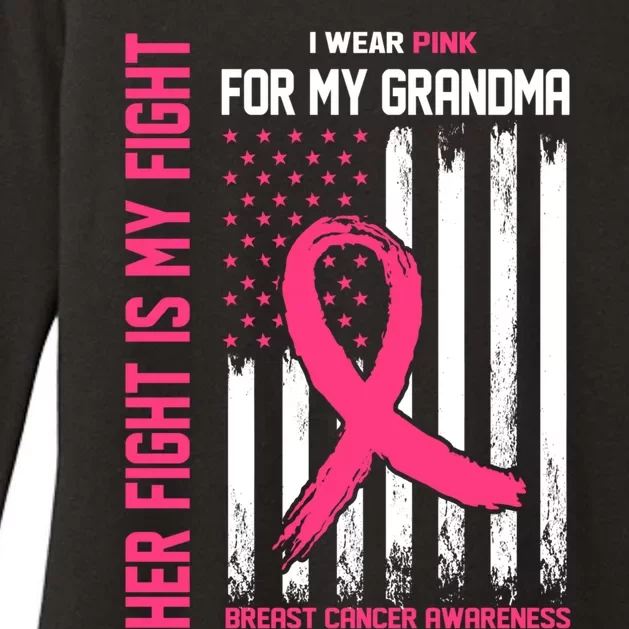 Her Fight Is My Fight I Wear Pink For My Grandma Gift Womens CVC Long Sleeve Shirt