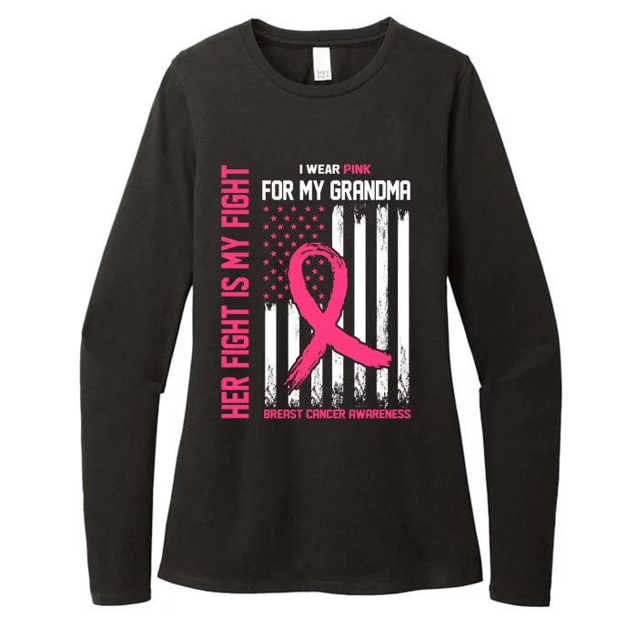 Her Fight Is My Fight I Wear Pink For My Grandma Gift Womens CVC Long Sleeve Shirt