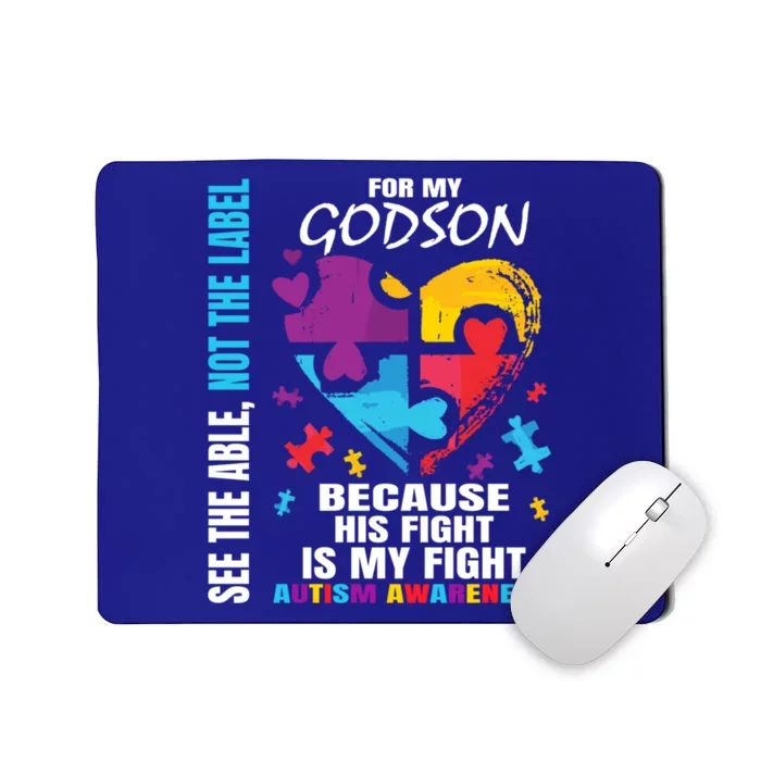 His Fight Is My Fight Blue Godson Autism Awareness Godmother Gift Mousepad