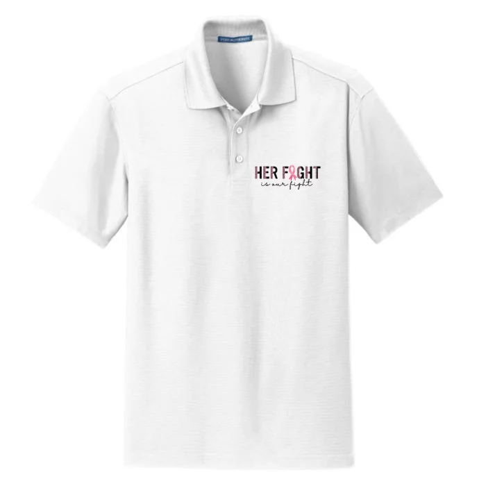 Her Fight Is Our Fight Breast Cancer Dry Zone Grid Performance Polo