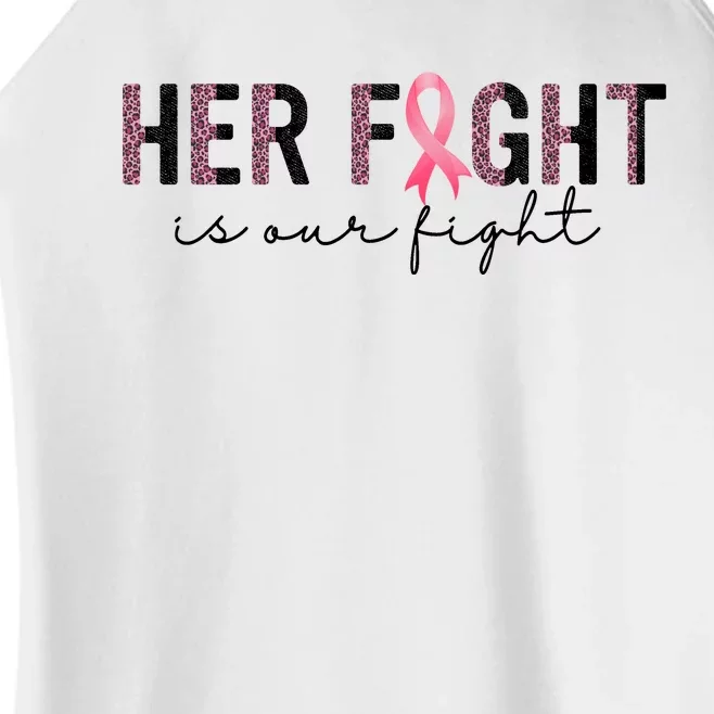 Her Fight Is Our Fight Breast Cancer Women’s Perfect Tri Rocker Tank