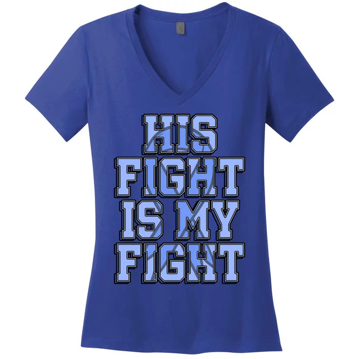 His Fight Is My Fight Charcot–marie–tooth Disease Supporter Great Gift Women's V-Neck T-Shirt