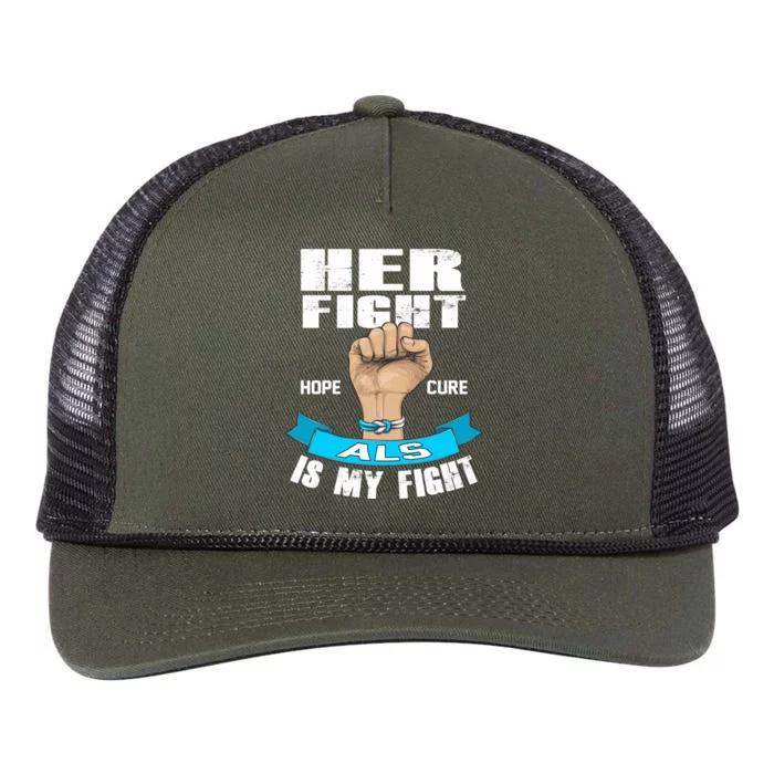 Her Fight Is My Fight Als Hope Cure Awareness Month Gift Funny Gift Retro Rope Trucker Hat Cap