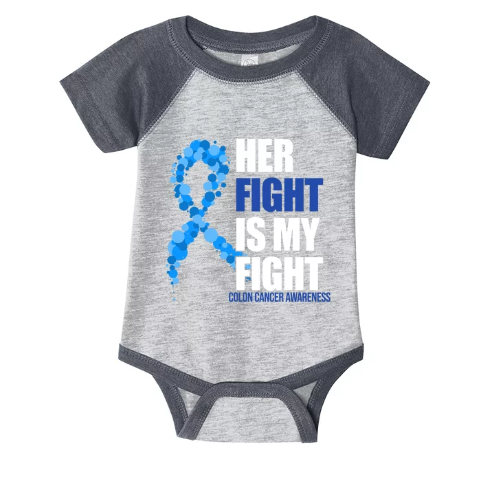 Her Fight Is My Fight Colon Cancer Awareness Ribbon Infant Baby Jersey Bodysuit