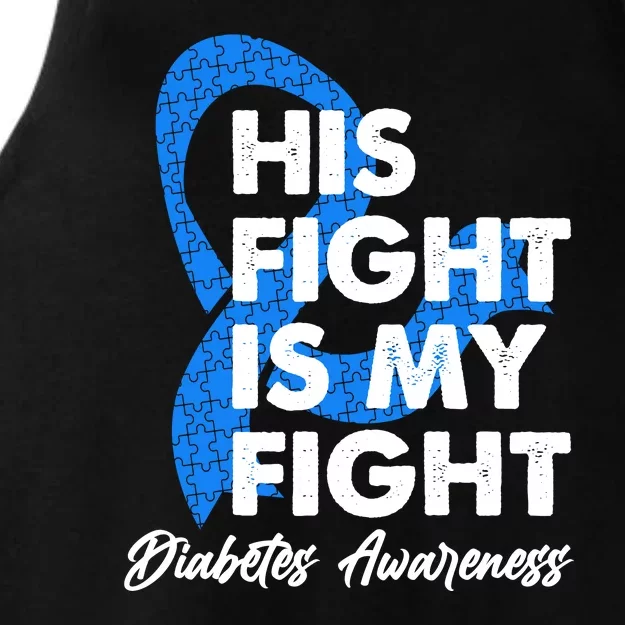 His Fight Is My Fight Diabetes Awareness Ladies Tri-Blend Wicking Tank