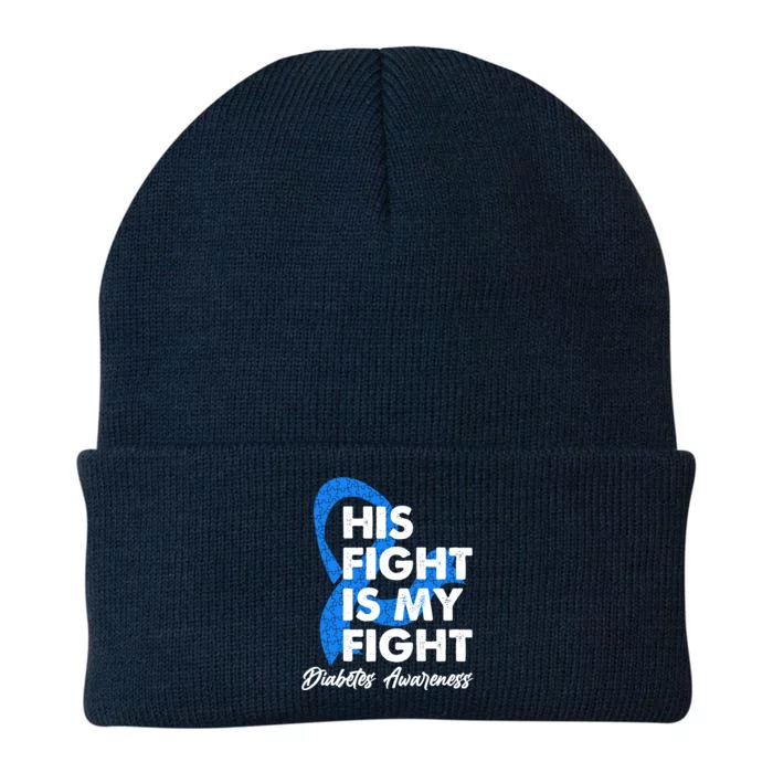 His Fight Is My Fight Diabetes Awareness Knit Cap Winter Beanie