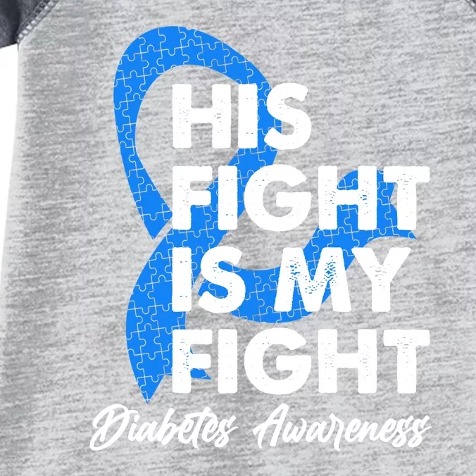 His Fight Is My Fight Diabetes Awareness Infant Baby Jersey Bodysuit