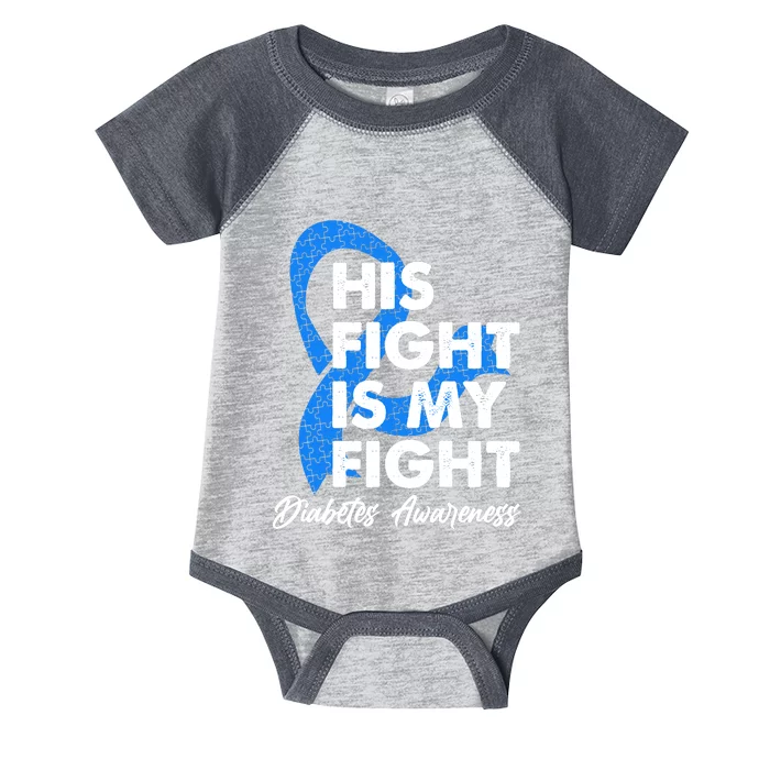 His Fight Is My Fight Diabetes Awareness Infant Baby Jersey Bodysuit