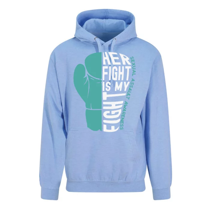 Her Fight Is My Fight Sexual Assault Awareness Boxing Glove Cute Gift Unisex Surf Hoodie