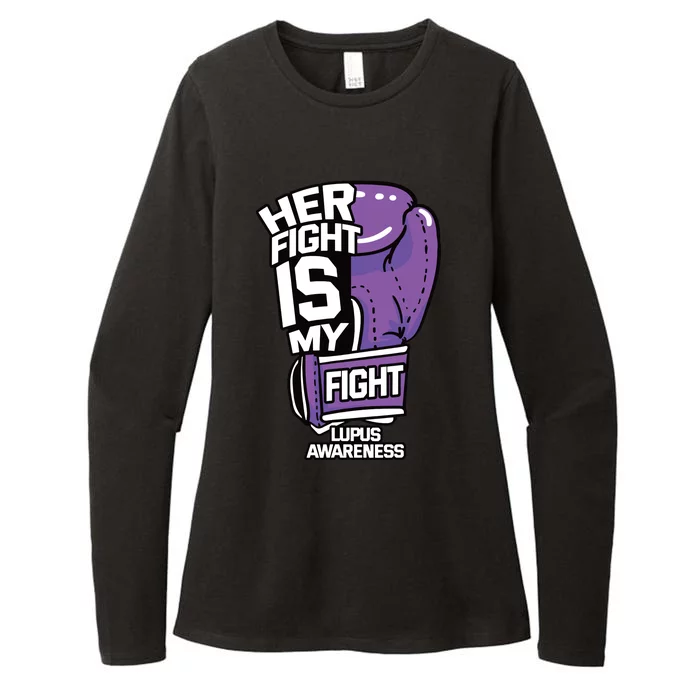 Her Fight Is My Fight Systemic Lupus Erythematosus Purple Womens CVC Long Sleeve Shirt