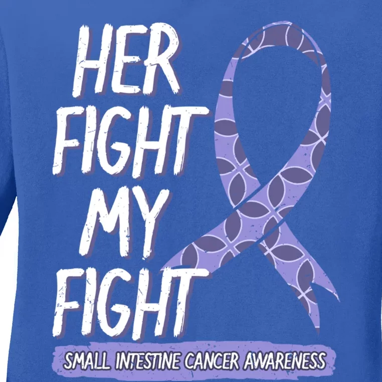 Her Fight Is My Fight Small Intestine Cancer Awareness Gift Ladies Long Sleeve Shirt