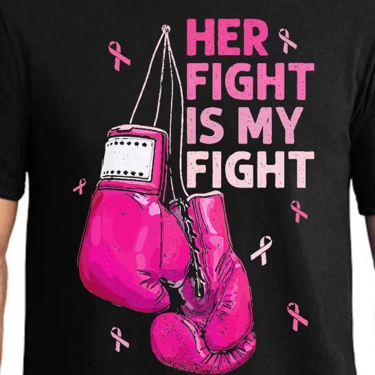 Her Fight Is My Fight Breast Cancer Awareness Pink Ribbons Pajama Set