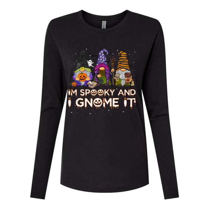 Halloween Funny Im Spooky And I Gnome It Cute Gnome Lover Womens Cotton Relaxed Long Sleeve T-Shirt