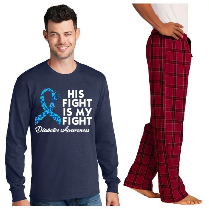 His Fight Is My Fight Diabetes Awareness Long Sleeve Pajama Set