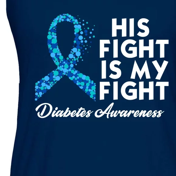 His Fight Is My Fight Diabetes Awareness Ladies Essential Flowy Tank