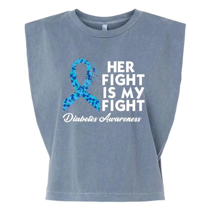 Her Fight Is My Fight Diabetes Awareness Garment-Dyed Women's Muscle Tee