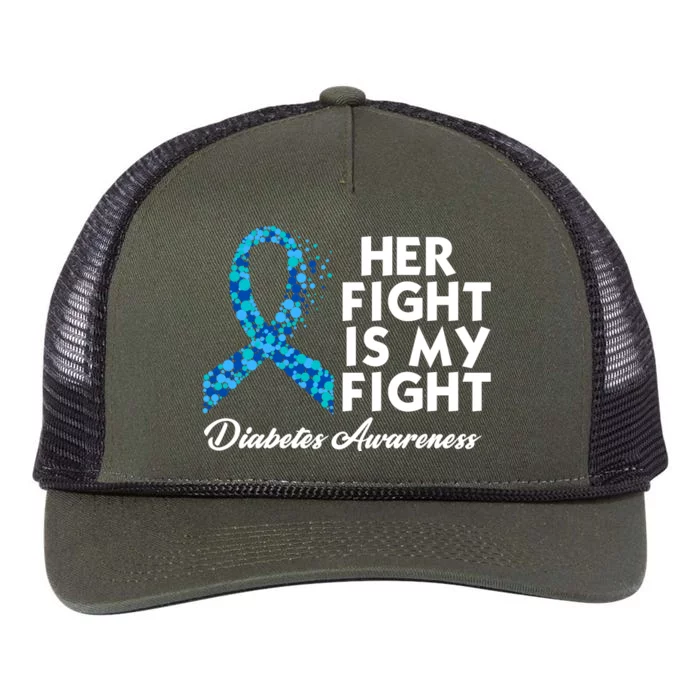 Her Fight Is My Fight Diabetes Awareness Retro Rope Trucker Hat Cap