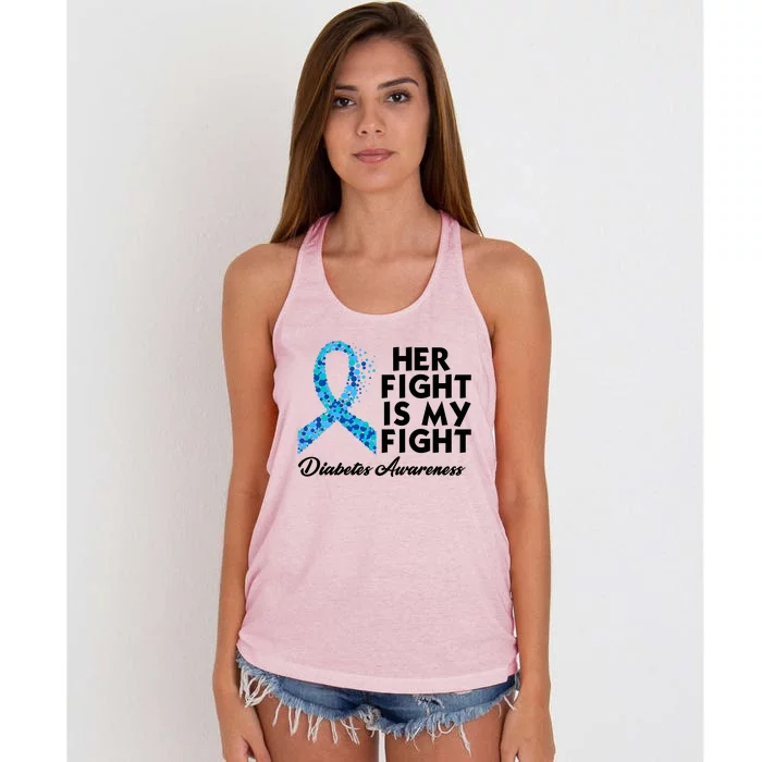 Her Fight Is My Fight Diabetes Awareness Women's Knotted Racerback Tank