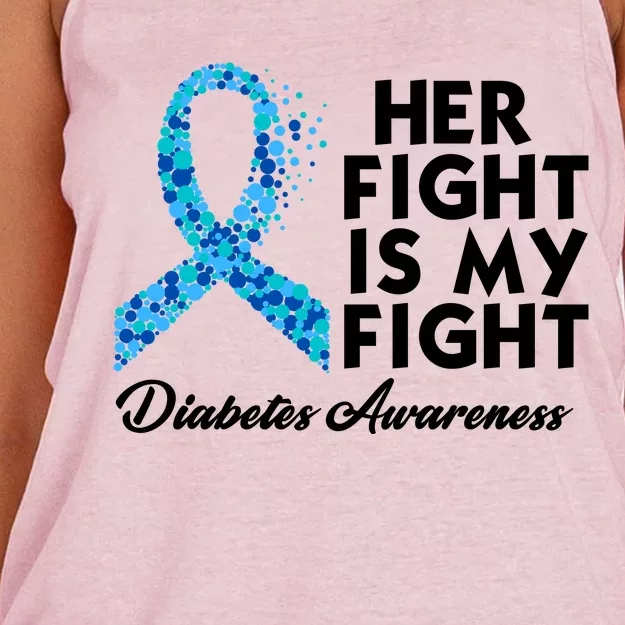 Her Fight Is My Fight Diabetes Awareness Women's Knotted Racerback Tank