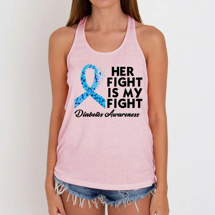 Her Fight Is My Fight Diabetes Awareness Women's Knotted Racerback Tank