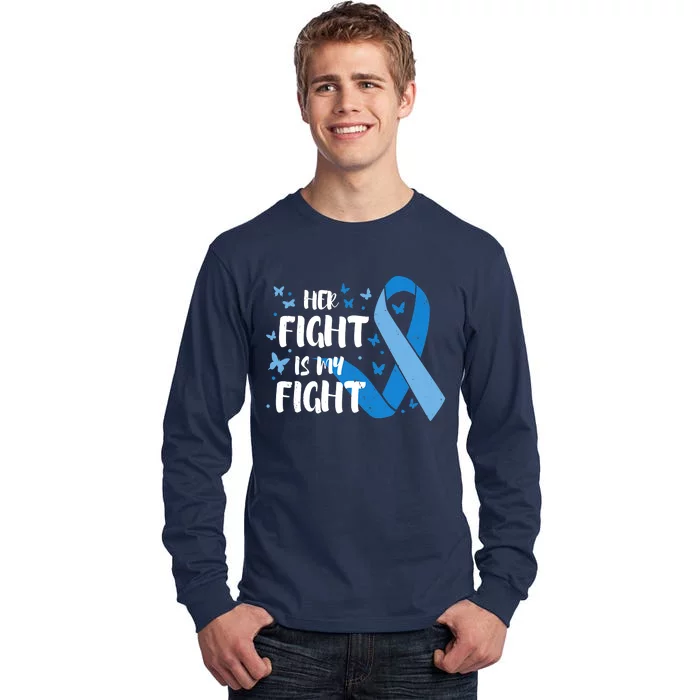 Her Fight Is My Fight Type 1 Diabetes Awareness Ribbon Tall Long Sleeve T-Shirt