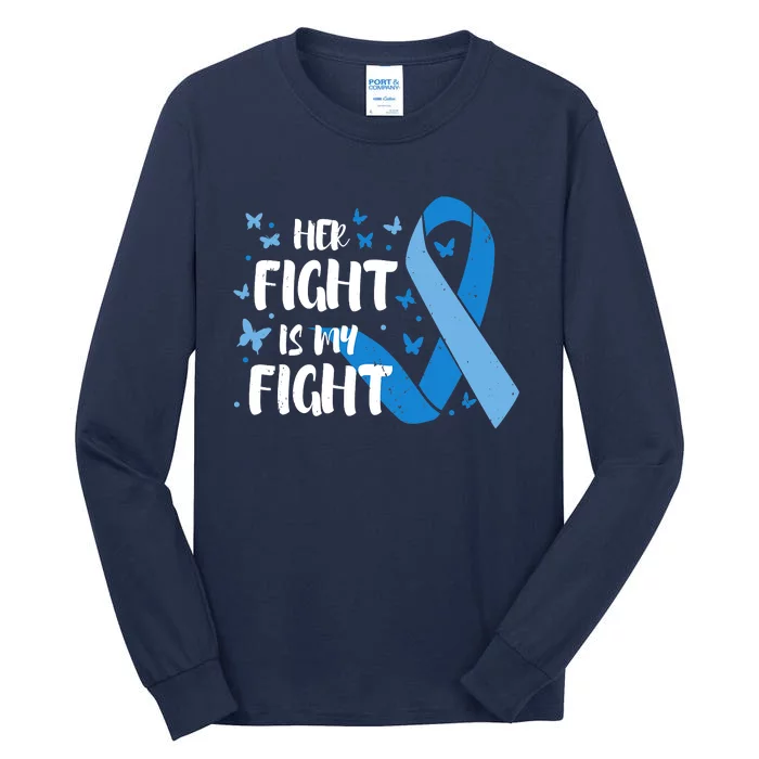 Her Fight Is My Fight Type 1 Diabetes Awareness Ribbon Tall Long Sleeve T-Shirt