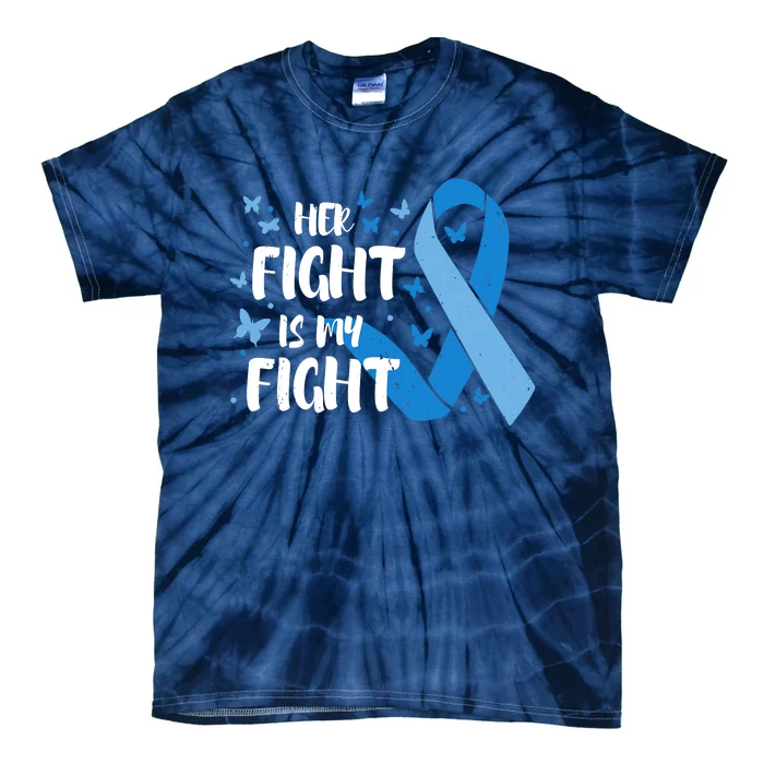 Her Fight Is My Fight Type 1 Diabetes Awareness Ribbon Tie-Dye T-Shirt