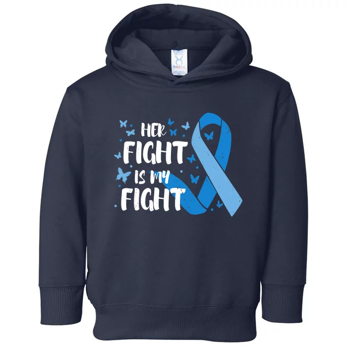 Her Fight Is My Fight Type 1 Diabetes Awareness Ribbon Toddler Hoodie