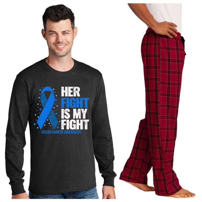 Her Fight Is My Fight Colon Cancer Awareness Long Sleeve Pajama Set