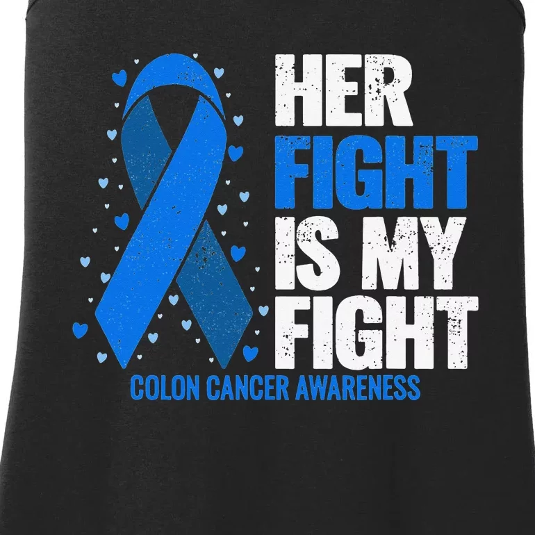 Her Fight Is My Fight Colon Cancer Awareness Ladies Essential Tank