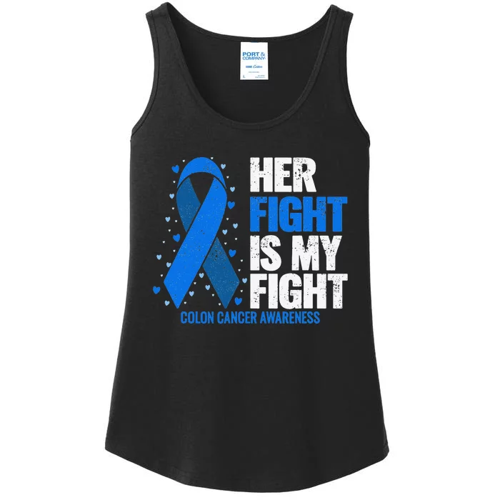 Her Fight Is My Fight Colon Cancer Awareness Ladies Essential Tank