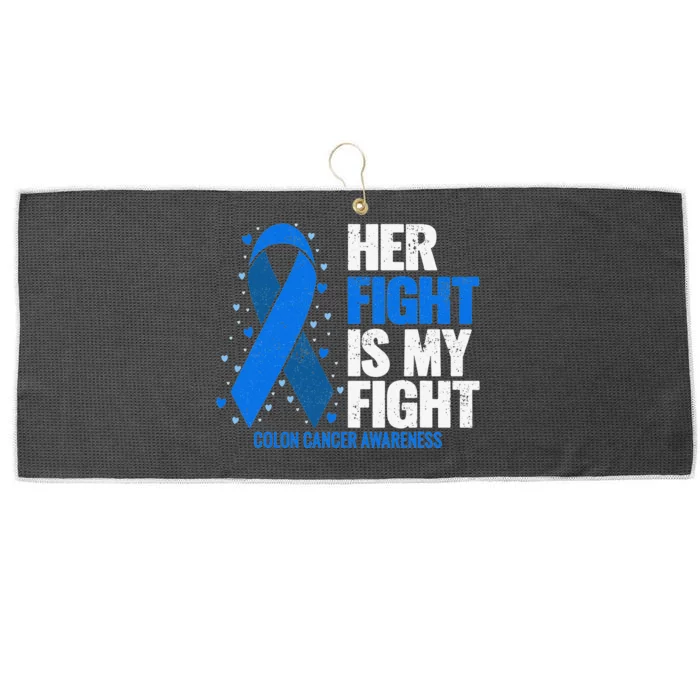 Her Fight Is My Fight Colon Cancer Awareness Large Microfiber Waffle Golf Towel