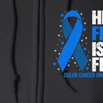 Her Fight Is My Fight Colon Cancer Awareness Full Zip Hoodie